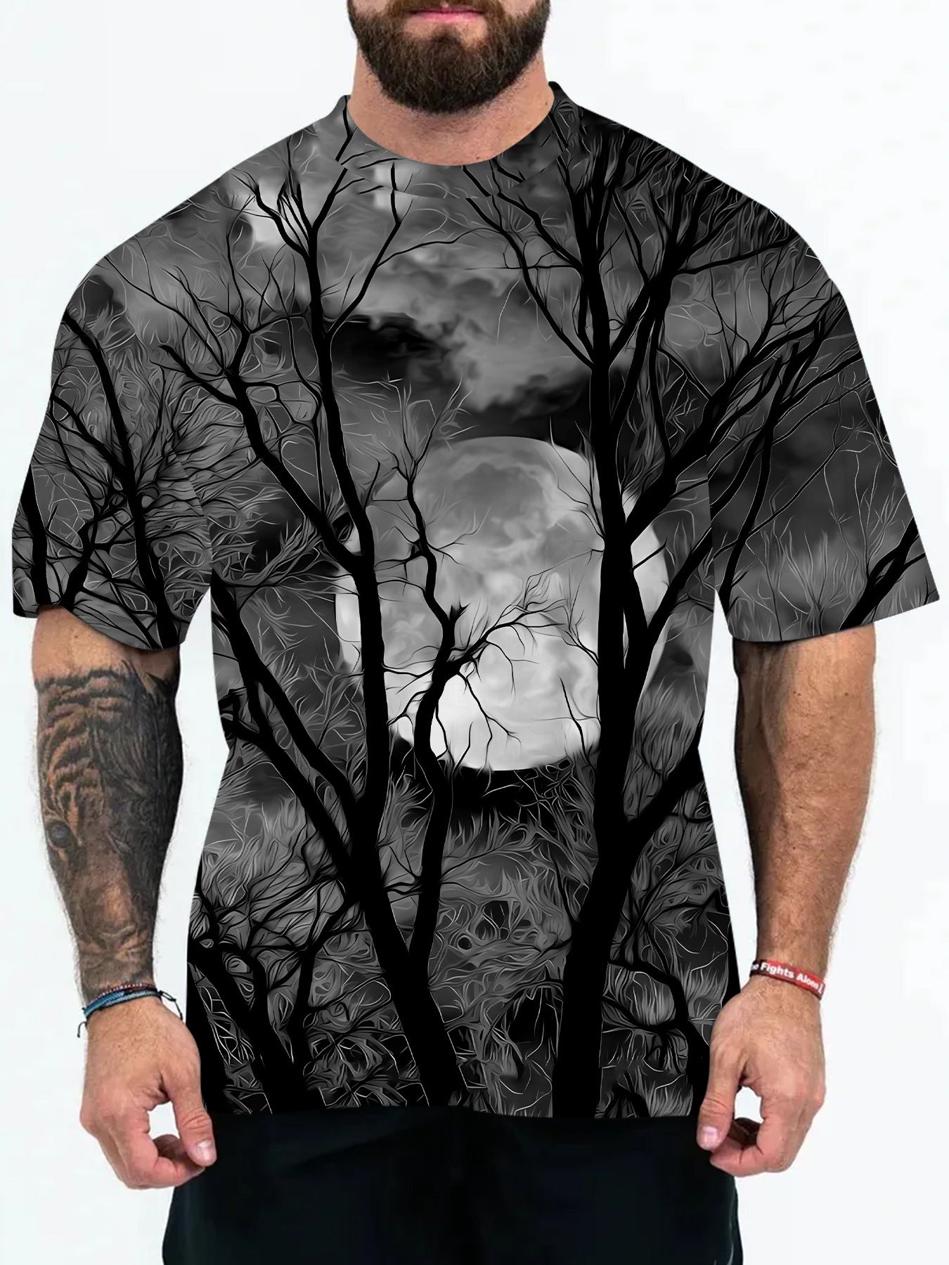 2025 New Animal Pattern 3D Digital Printing European and American Adult Men's T-Shirt Cross-Border Hooded Short-Sleeved Top