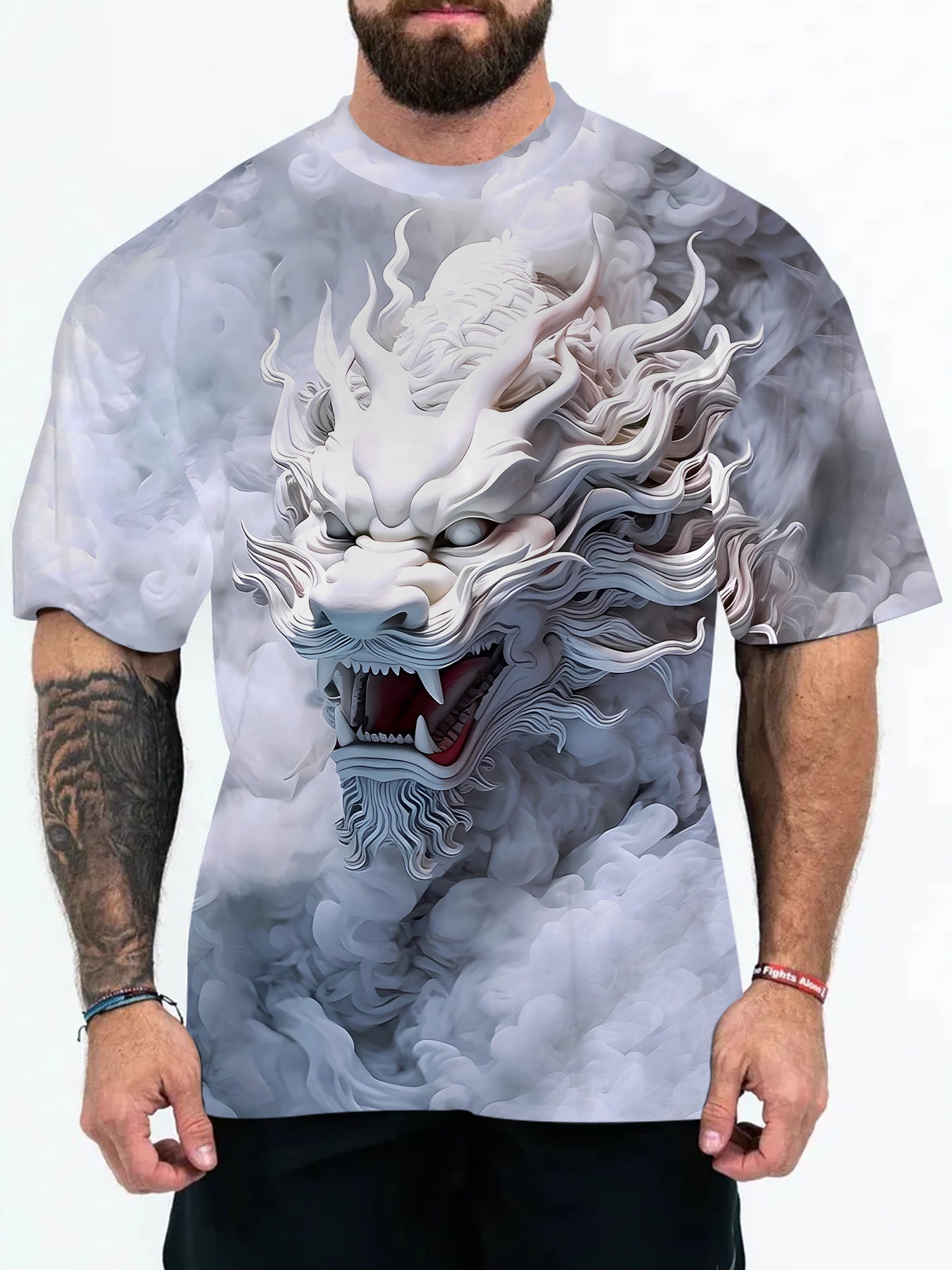 2025 New Animal Pattern 3D Digital Printing European and American Adult Men's T-Shirt Cross-Border Hooded Short-Sleeved Top