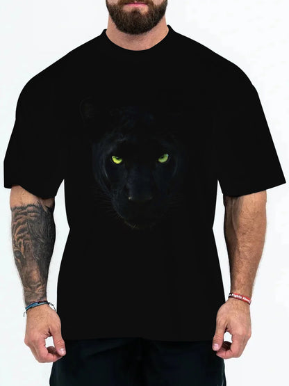 2025 New Animal Pattern 3D Digital Printing European and American Adult Men's T-Shirt Cross-Border Hooded Short-Sleeved Top