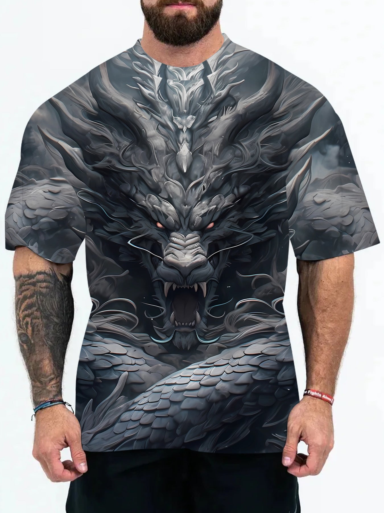 2025 New Animal Pattern 3D Digital Printing European and American Adult Men's T-Shirt Cross-Border Hooded Short-Sleeved Top