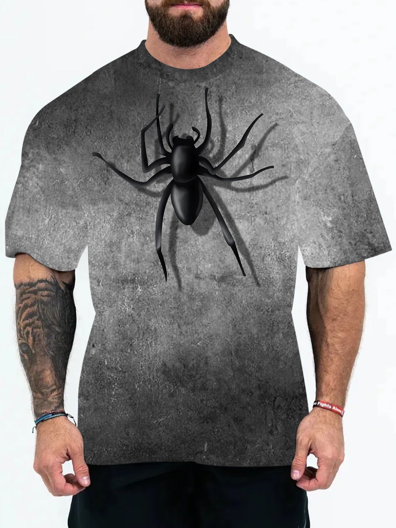 2025 New Animal Pattern 3D Digital Printing European and American Adult Men's T-Shirt Cross-Border Hooded Short-Sleeved Top