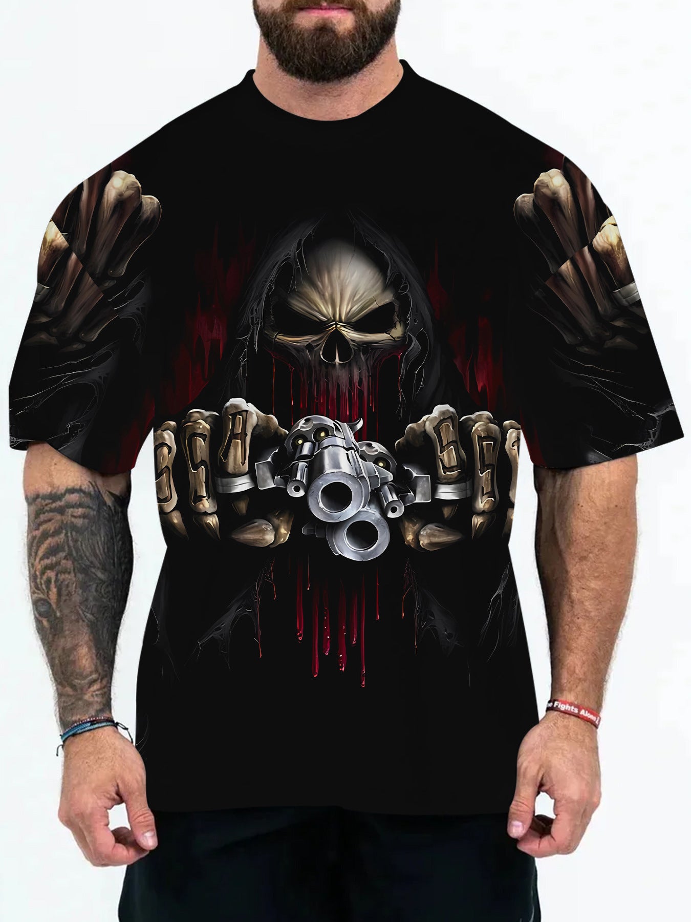 2025 New Animal Pattern 3D Digital Printing European and American Adult Men's T-Shirt Cross-Border Hooded Short-Sleeved Top