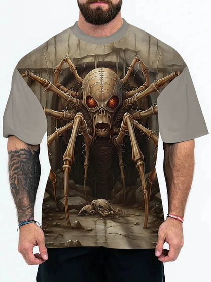 2025 New Animal Pattern 3D Digital Printing European and American Adult Men's T-Shirt Cross-Border Hooded Short-Sleeved Top