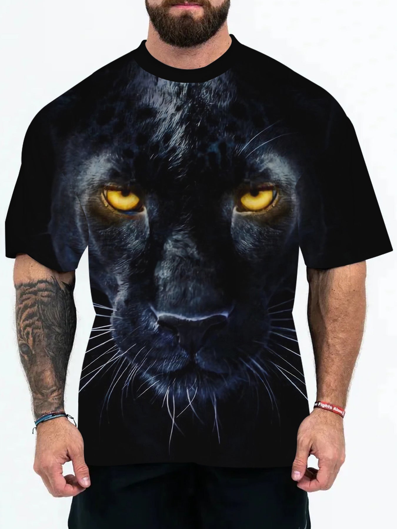 2025 New Animal Pattern 3D Digital Printing European and American Adult Men's T-Shirt Cross-Border Hooded Short-Sleeved Top