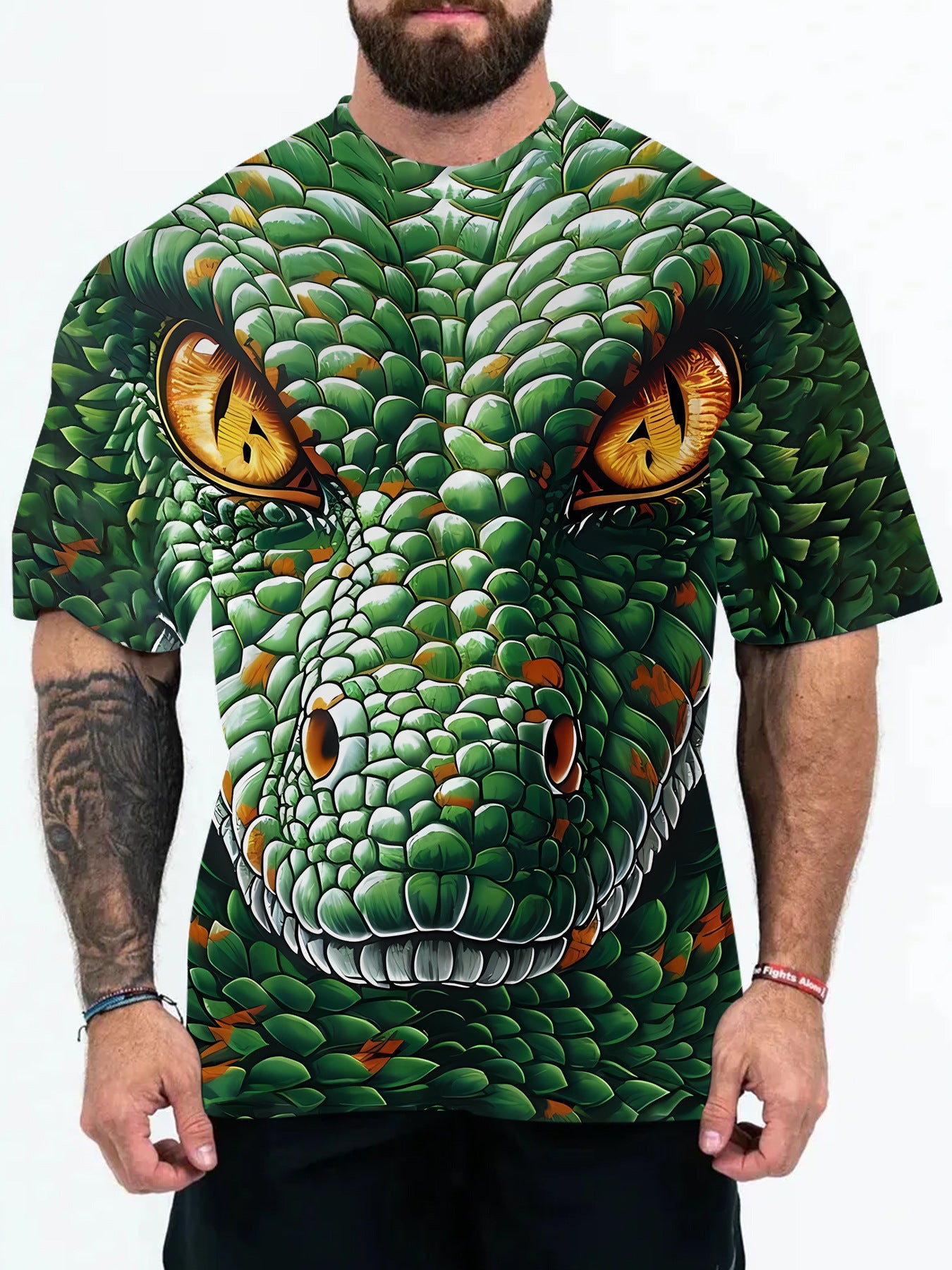 2025 New Animal Pattern 3D Digital Printing European and American Adult Men's T-Shirt Cross-Border Hooded Short-Sleeved Top