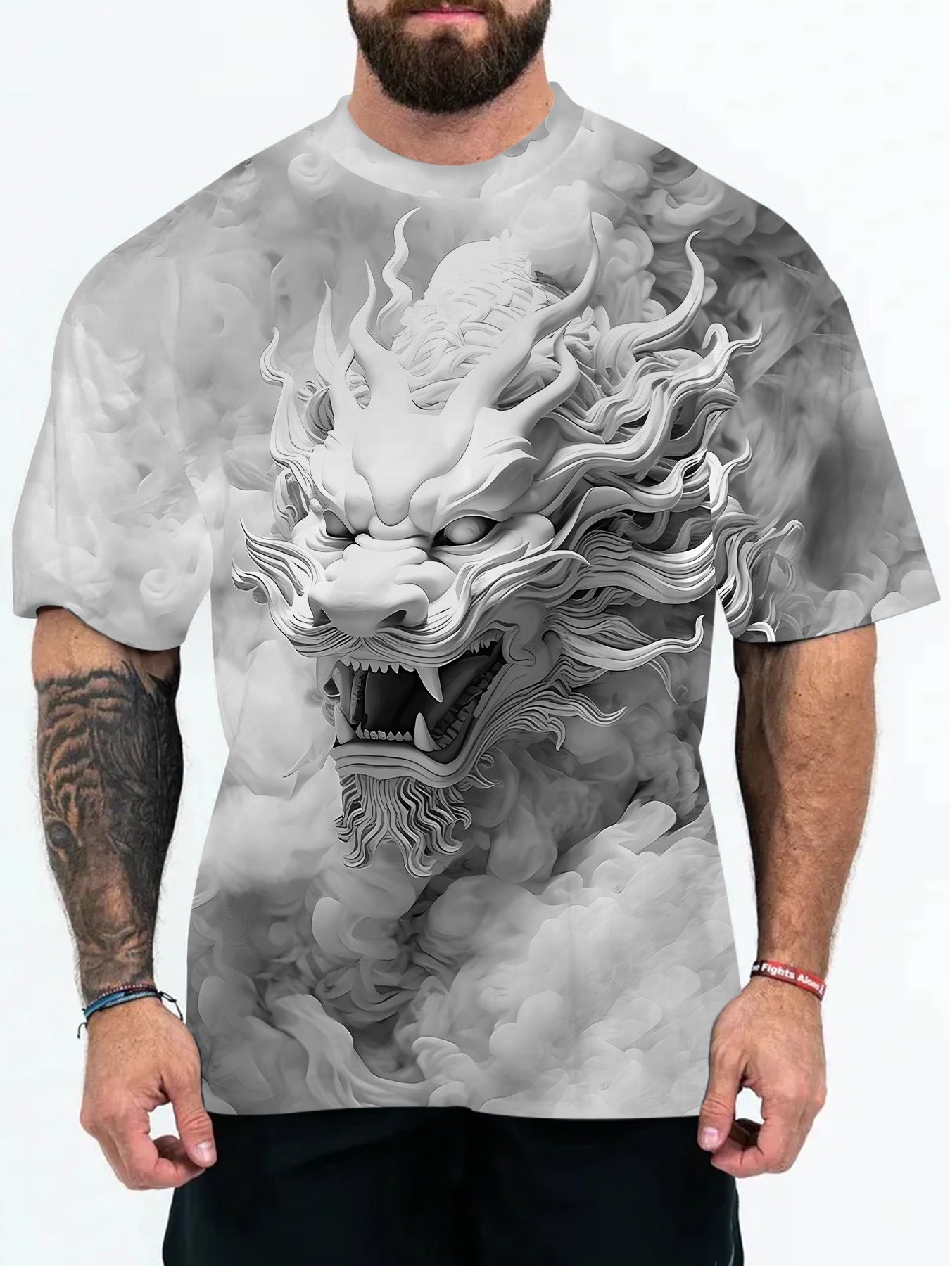 2025 New Animal Pattern 3D Digital Printing European and American Adult Men's T-Shirt Cross-Border Hooded Short-Sleeved Top